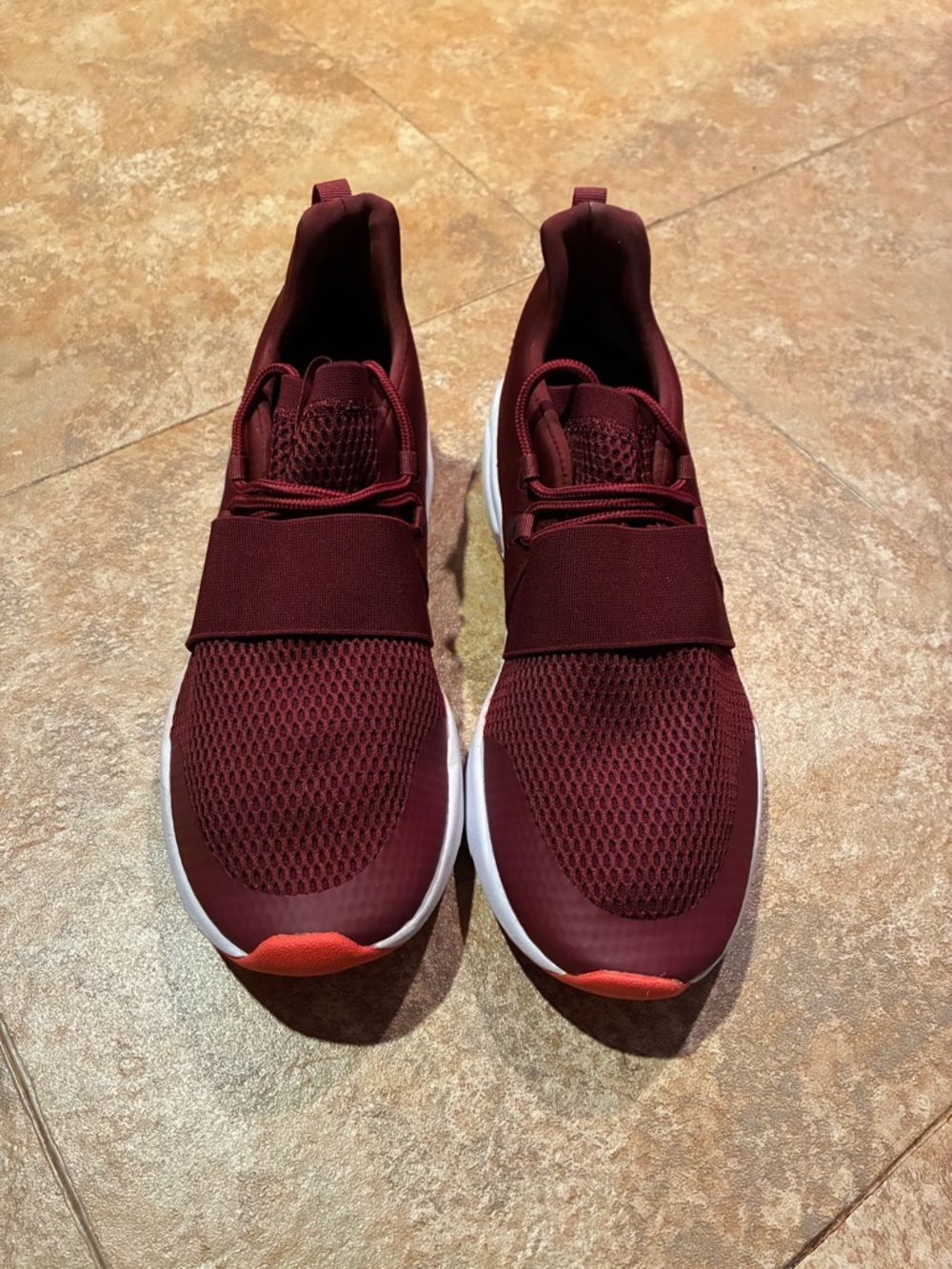 Fabletics Women's Burgundy Slip-On Athletic Sneakers with White Soles
